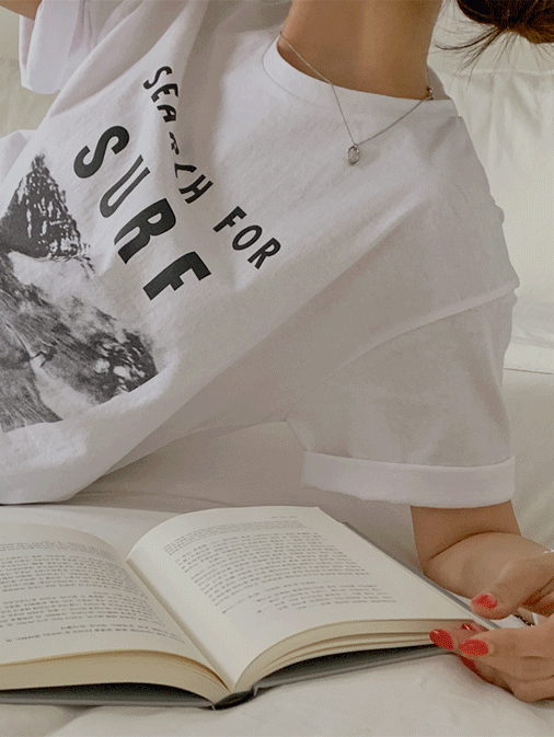 서프 루즈핏 프린팅 반팔 티셔츠